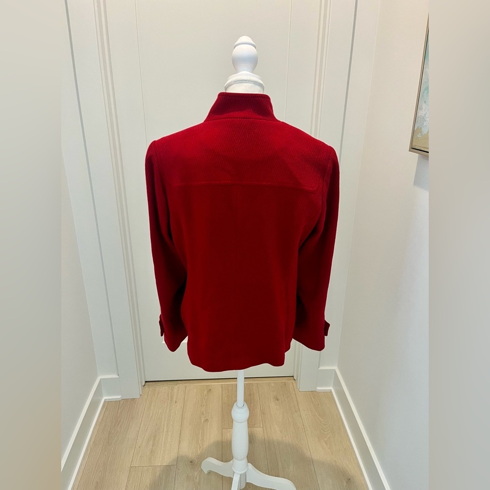 Talbots Mockneck Red Toggle Jacket Patch Pocket W… - image 11